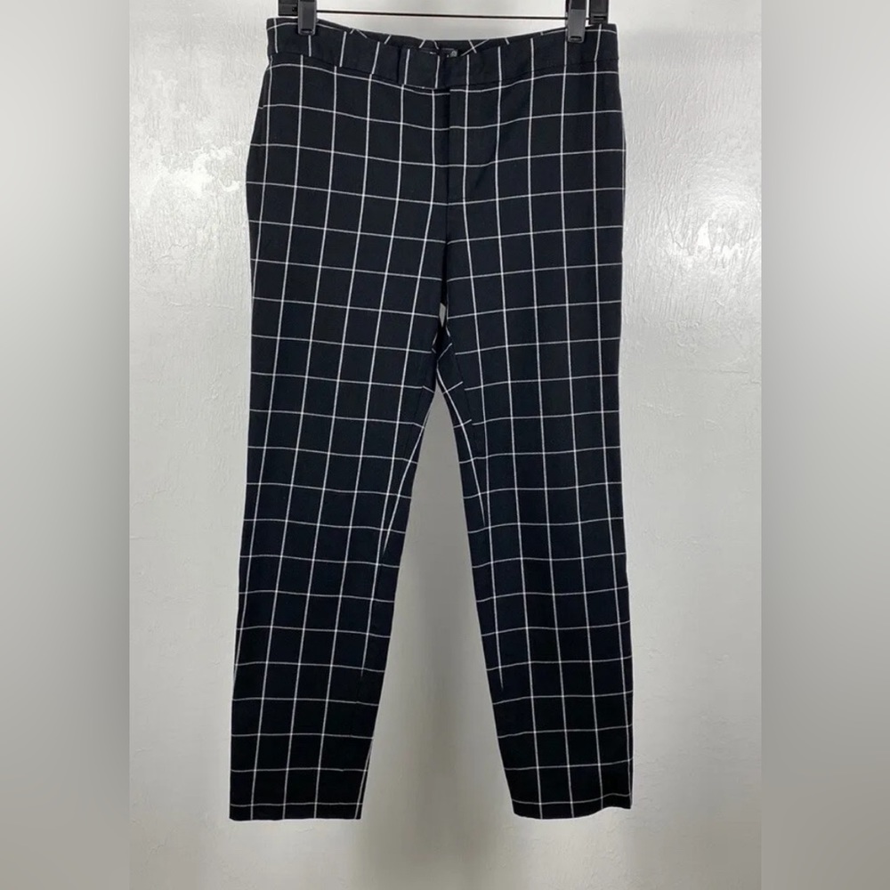 New Lauren Ralph Black Plaid Pants, size 12